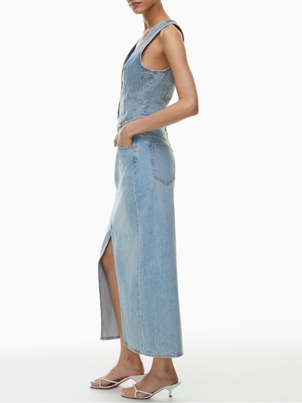 Denim Forum The ‘90s Vintage Maxi Denim Skirt - Picture 14 of 14